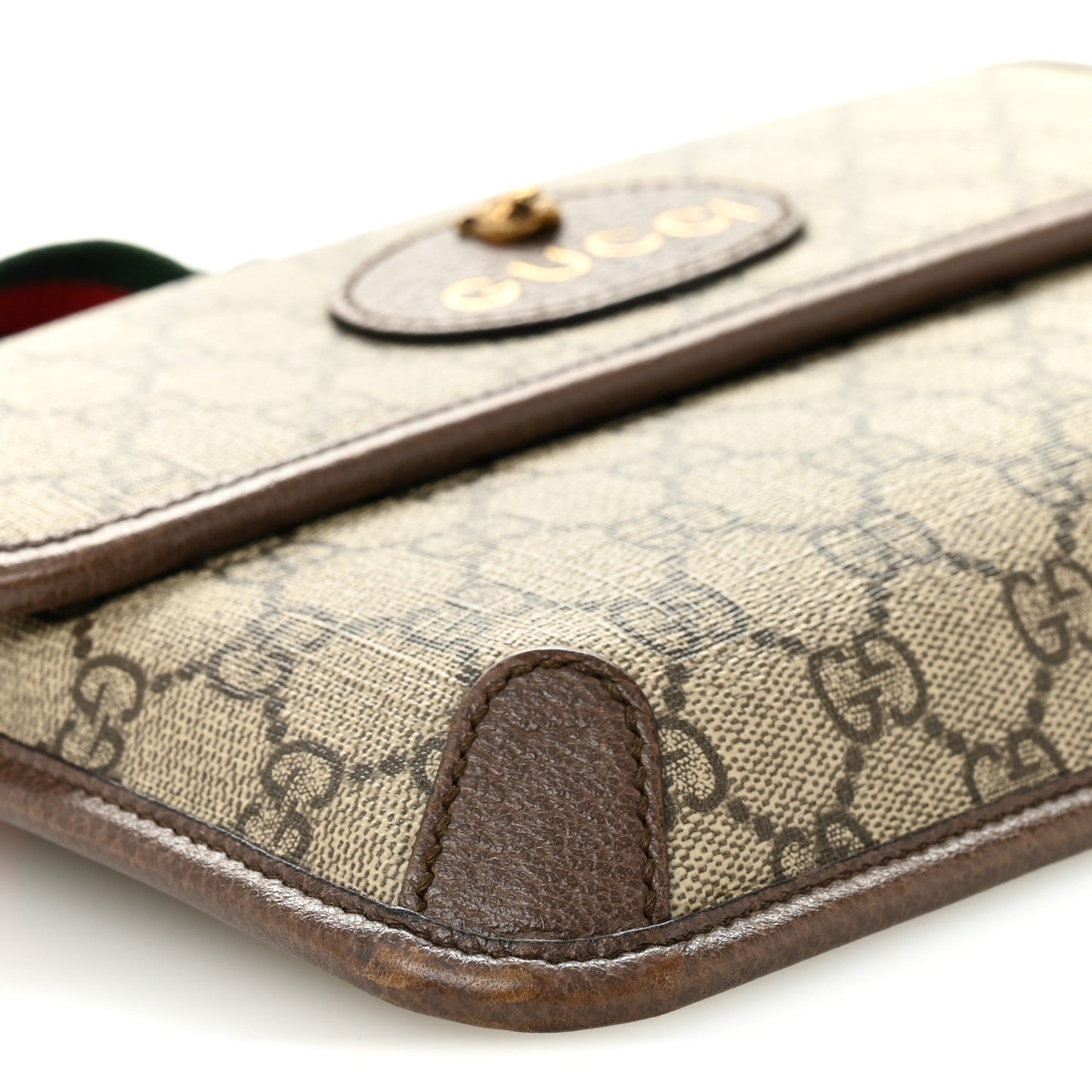 GG Supreme Monogram Neo Vintage Web Belt Bag Brown