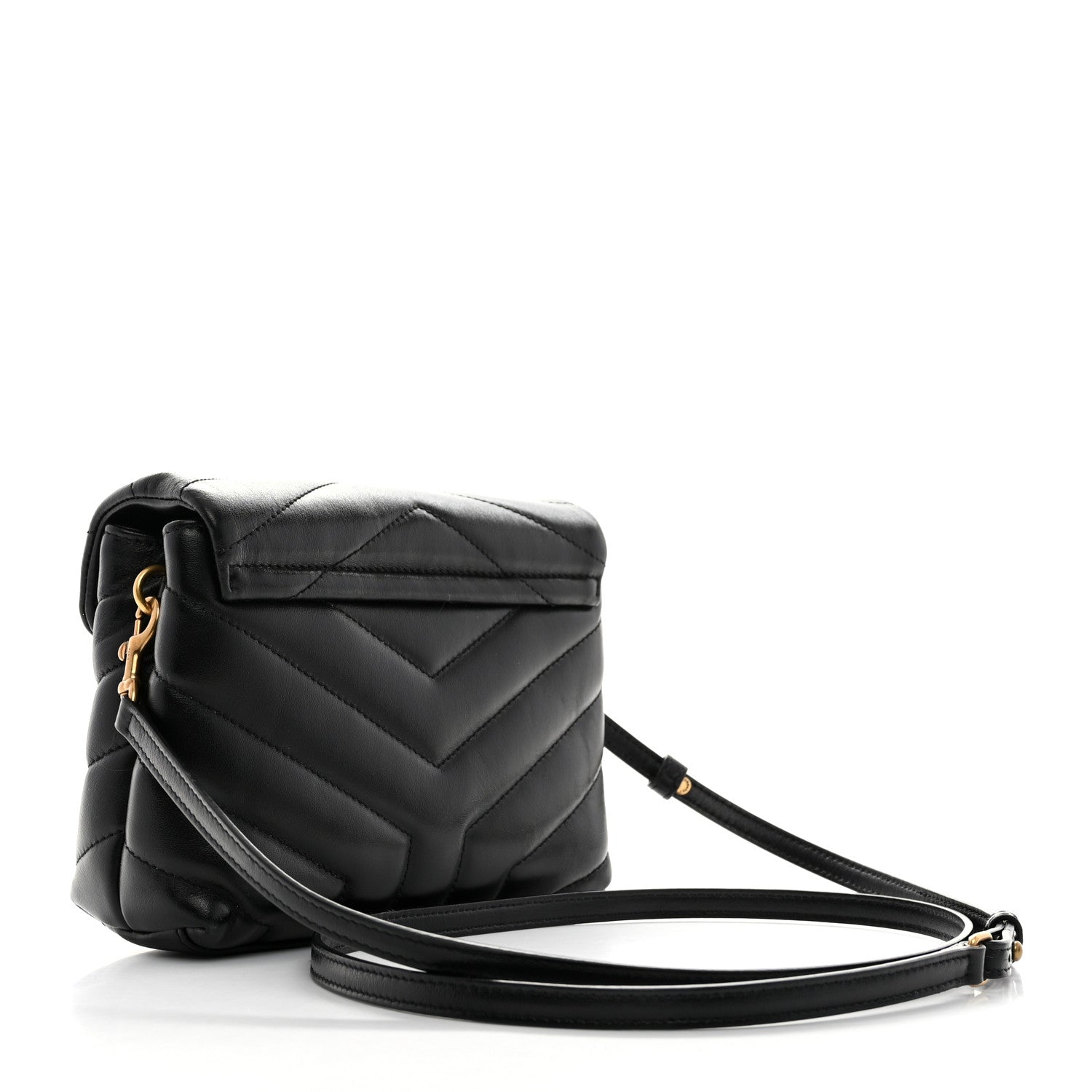 Saint Laurent Calfskin Y Quilted Monogram Toy Loulou Crossbody Bag Black 3 of 10