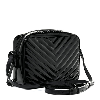 Saint Laurent Patent Calfskin Matelasse Monogram Lou Camera Bag Black 3 of 13