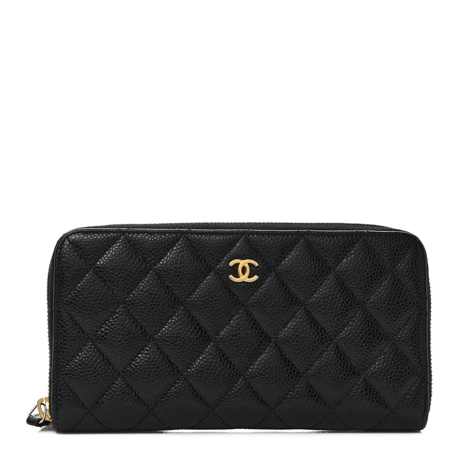 Chanel Caviar Quilted Large Gusset Zip Around Wallet Black 1 of 10