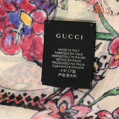 Gucci Wool Floral Print Shawl Multicolor 3 of 4