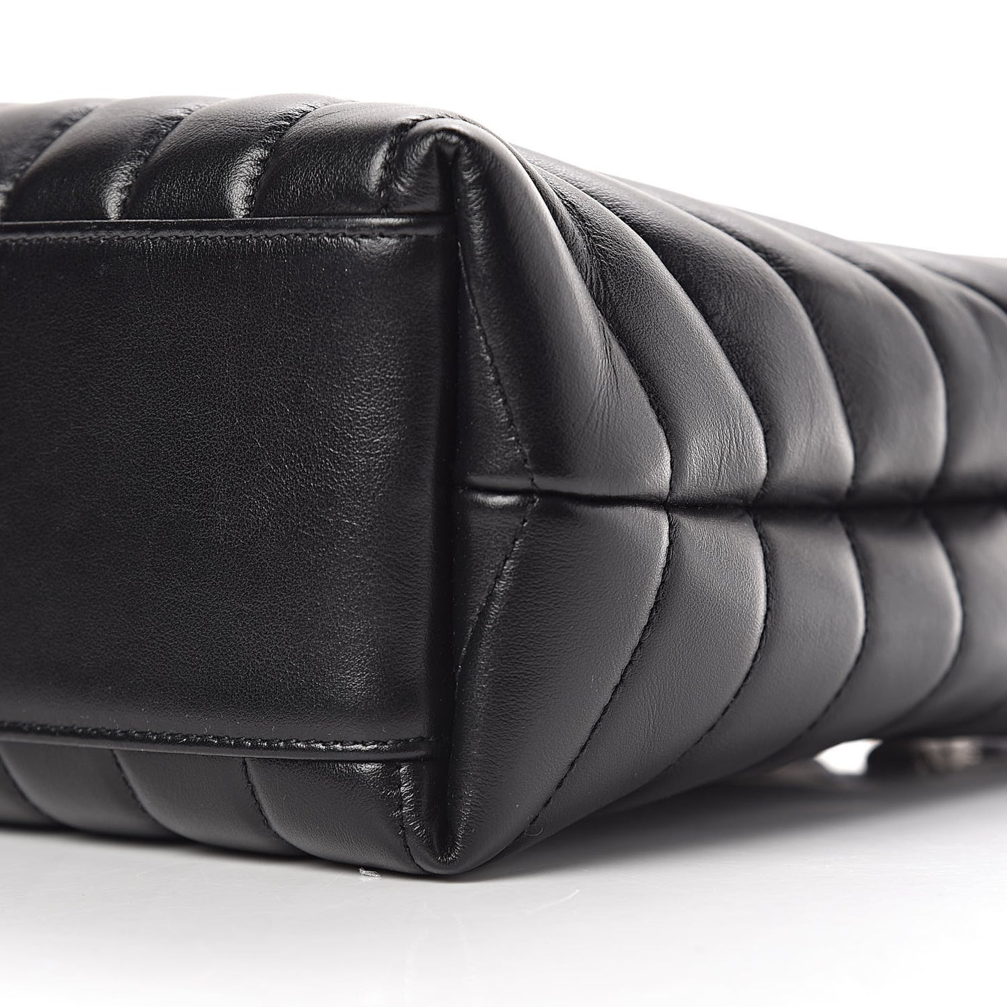 Calfskin Y Quilted Monogram Small Loulou Shopper Black