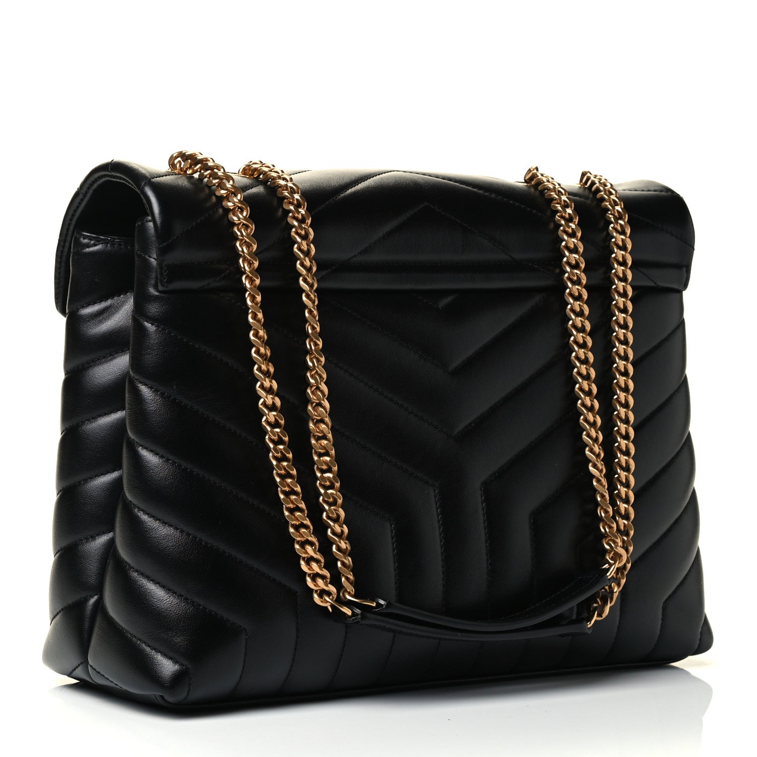 Saint Laurent Calfskin Y Quilted Monogram Medium Loulou Chain Satchel Black 2 of 4