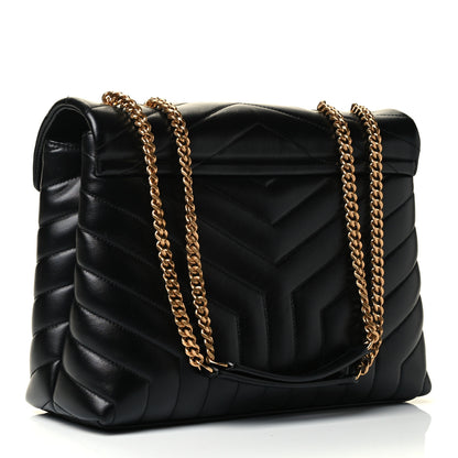Saint Laurent Calfskin Y Quilted Monogram Medium Loulou Chain Satchel Black 2 of 4