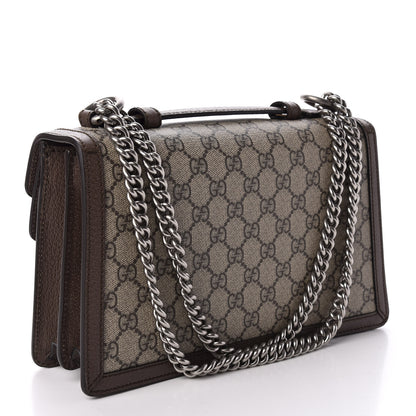 Gucci GG Supreme Monogram Textured Dollar Calfskin Top Handle Dionysus Shoulder Bag Beige Ebony New Acero 3 of 11