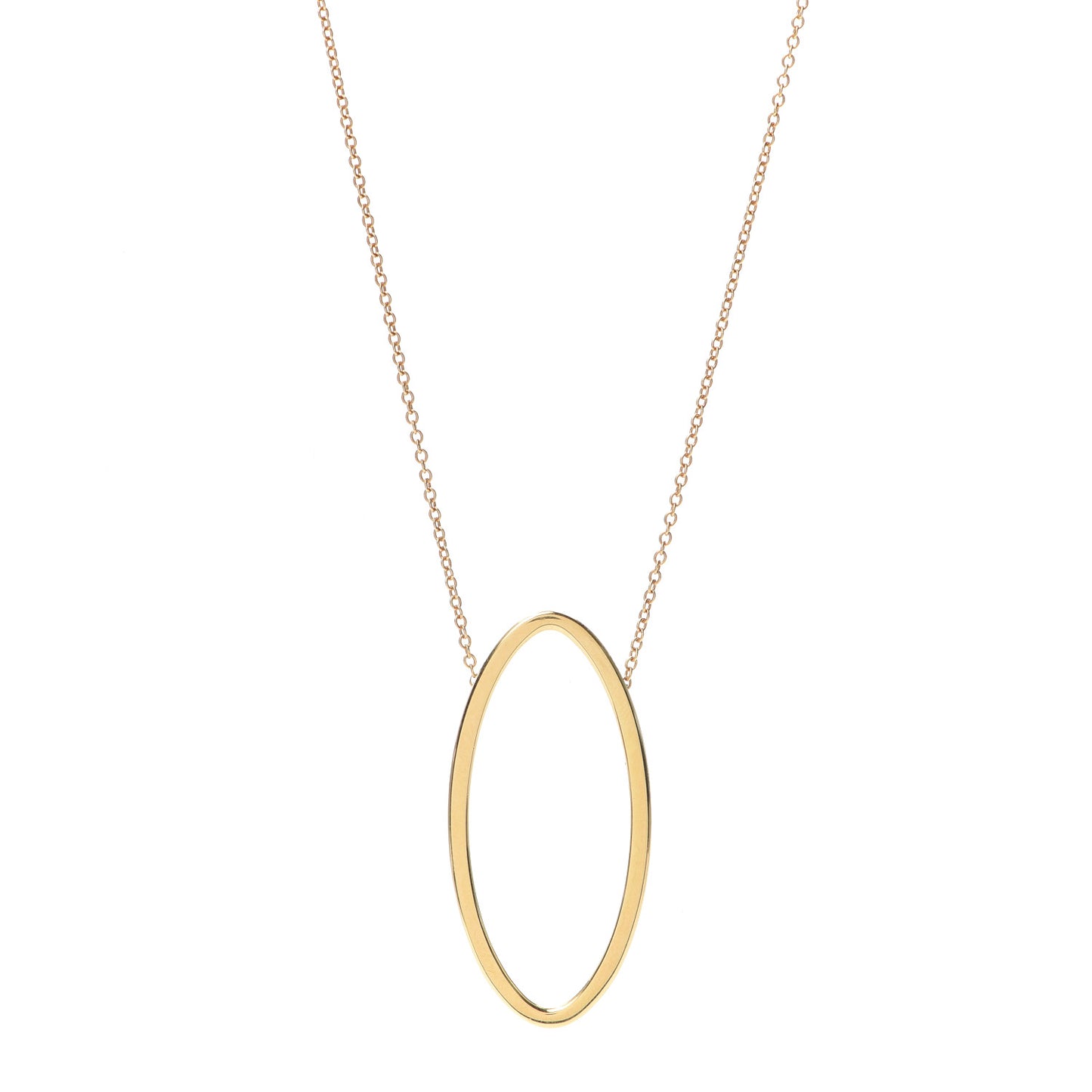 18K Yellow Gold Metro Oval Pendant Necklace