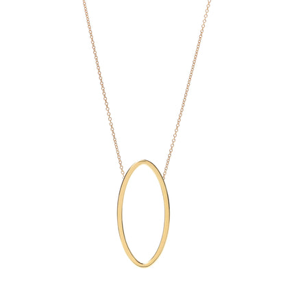 Tiffany 18K Yellow Gold Metro Oval Pendant Necklace 1 of 5