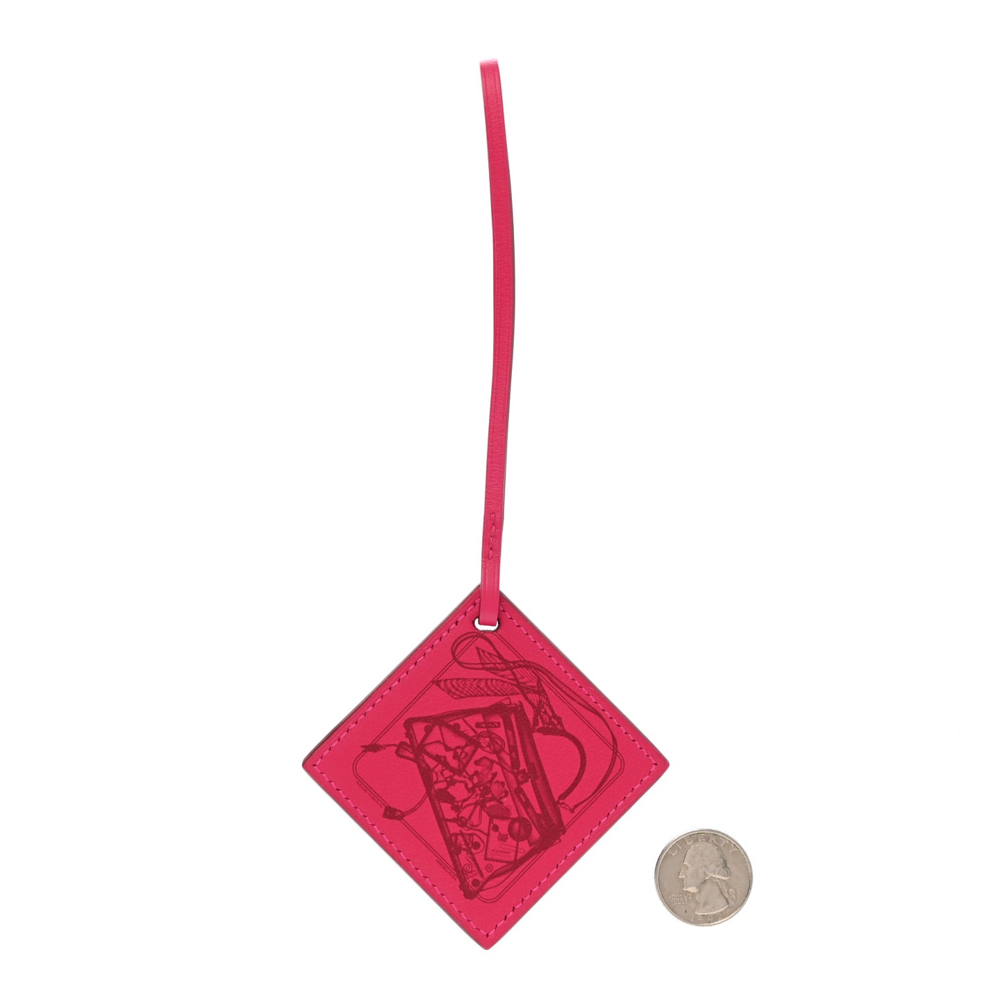 Swift Please Check in Carre Nano Bag Charm Rose Mexico Grenadine
