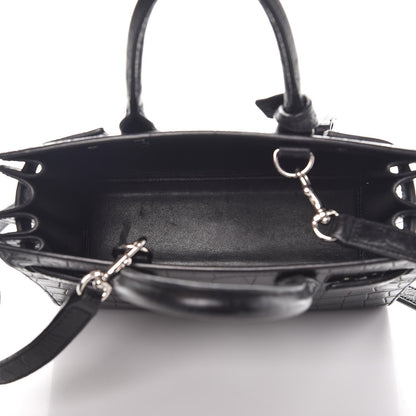 Saint Laurent Croc Calfskin Embossed Nano Sac De Jour Black 6 of 12
