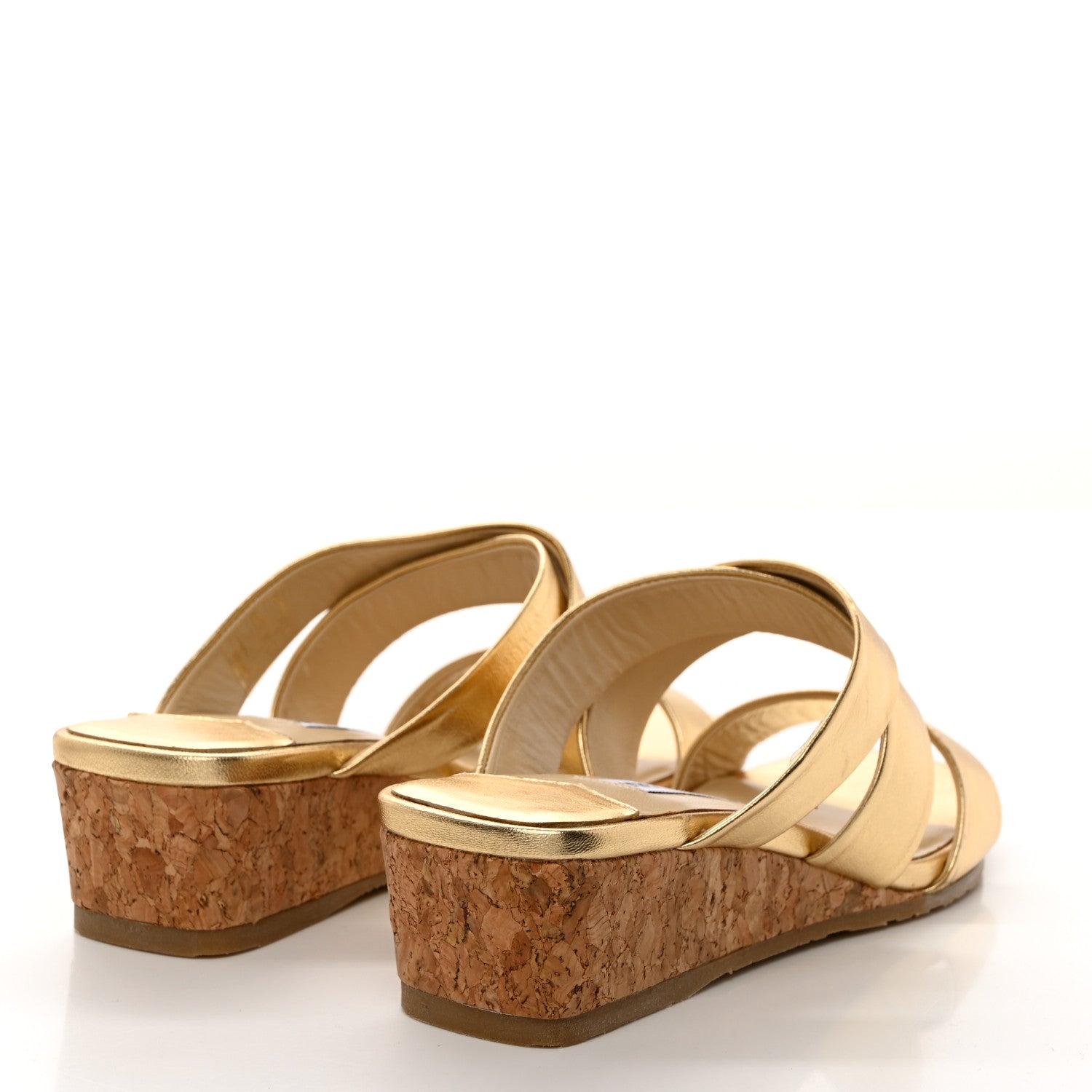 Jimmy Choo Metallic Wedge Sandals 36.5 Gold 4 of 8