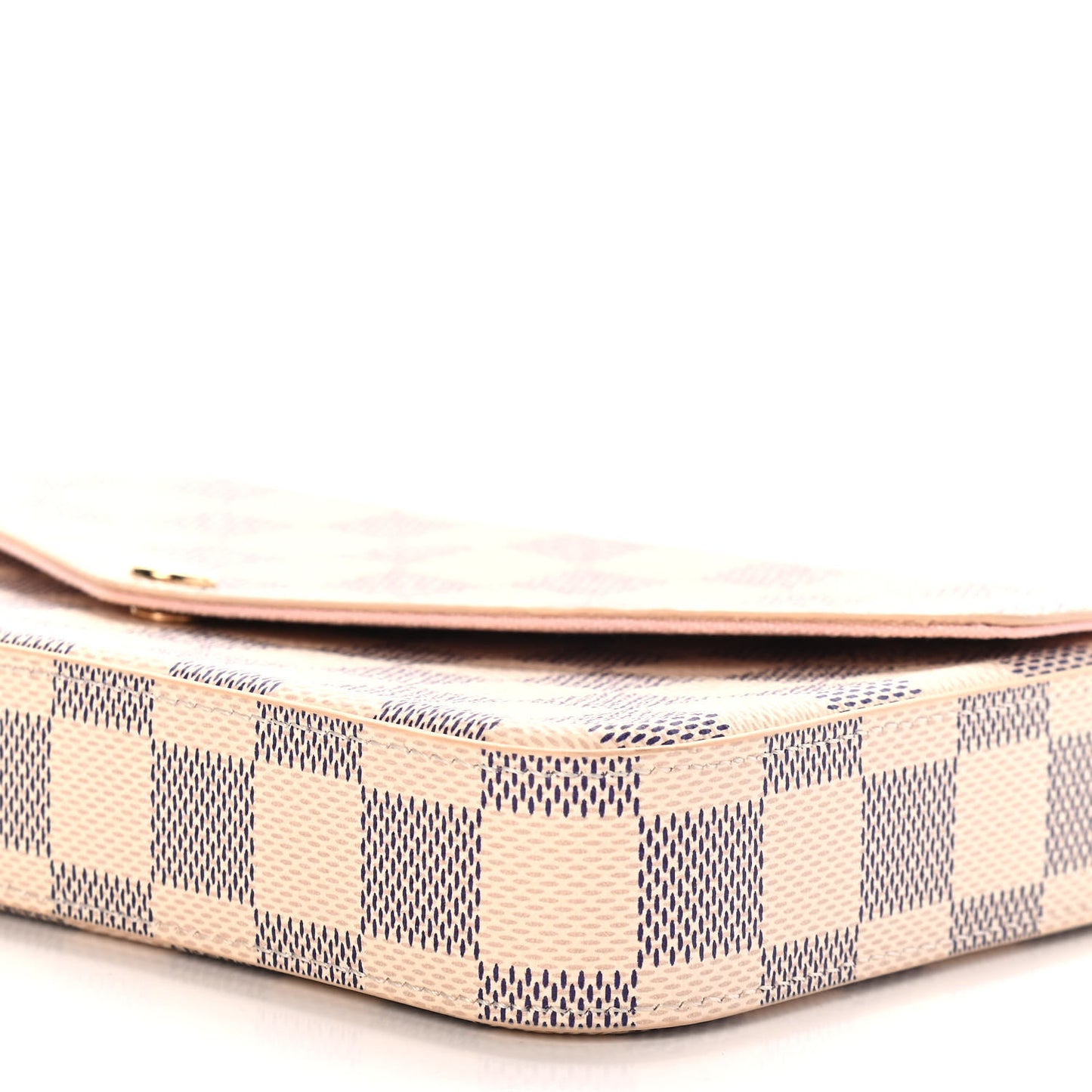 Damier Azur Pochette Felicie Chain Wallet Rose Ballerine