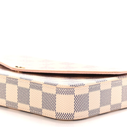 Louis Vuitton Damier Azur Pochette Felicie Chain Wallet Rose Ballerine 10 of 10