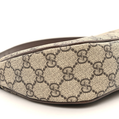 Gucci GG Supreme Monogram Textured Dollar Calfskin Small Ophidia Hobo Beige Ebony New Acero 9 of 11