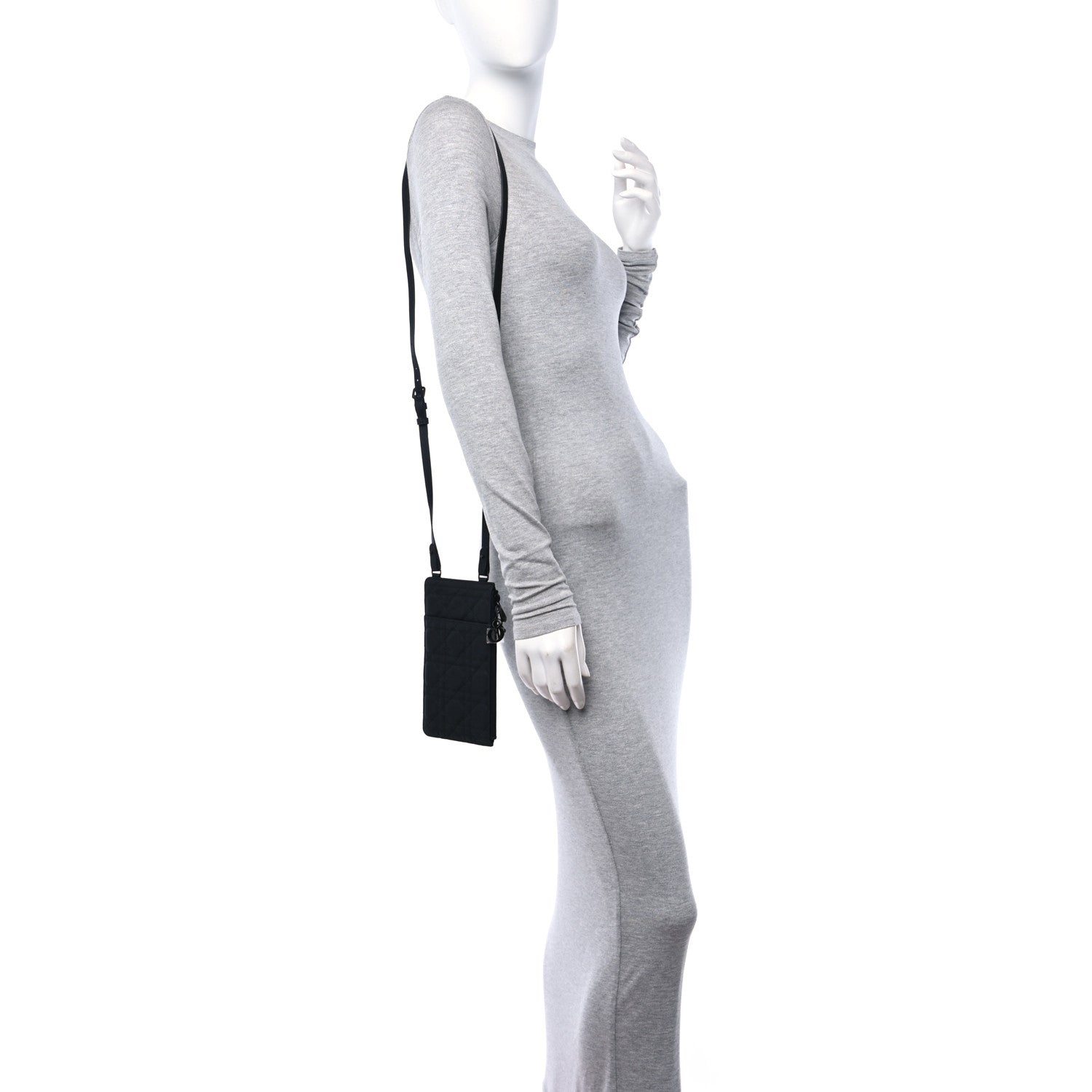 Christian Dior Ultra Matte Calfskin Cannage Lady Dior Zip Wallet With Strap Black 2 of 11