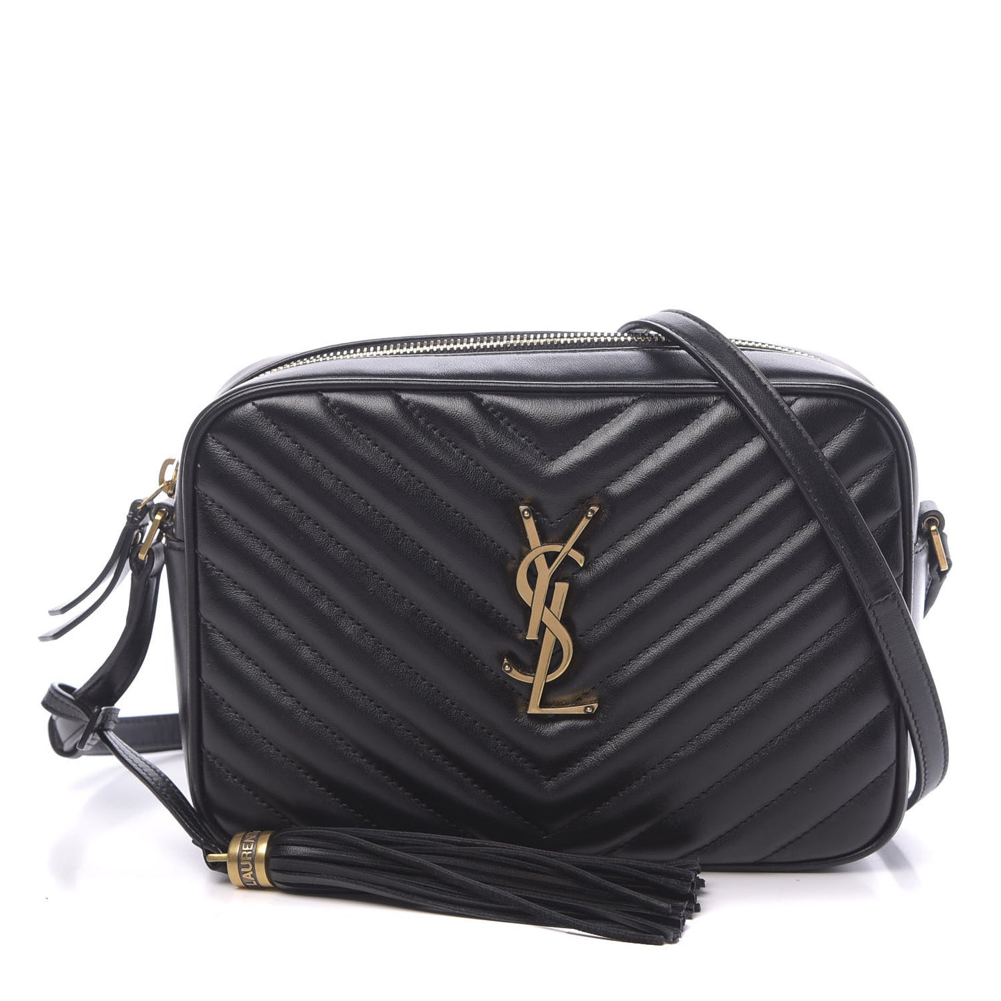 Calfskin Matelasse Monogram Lou Camera Bag Black