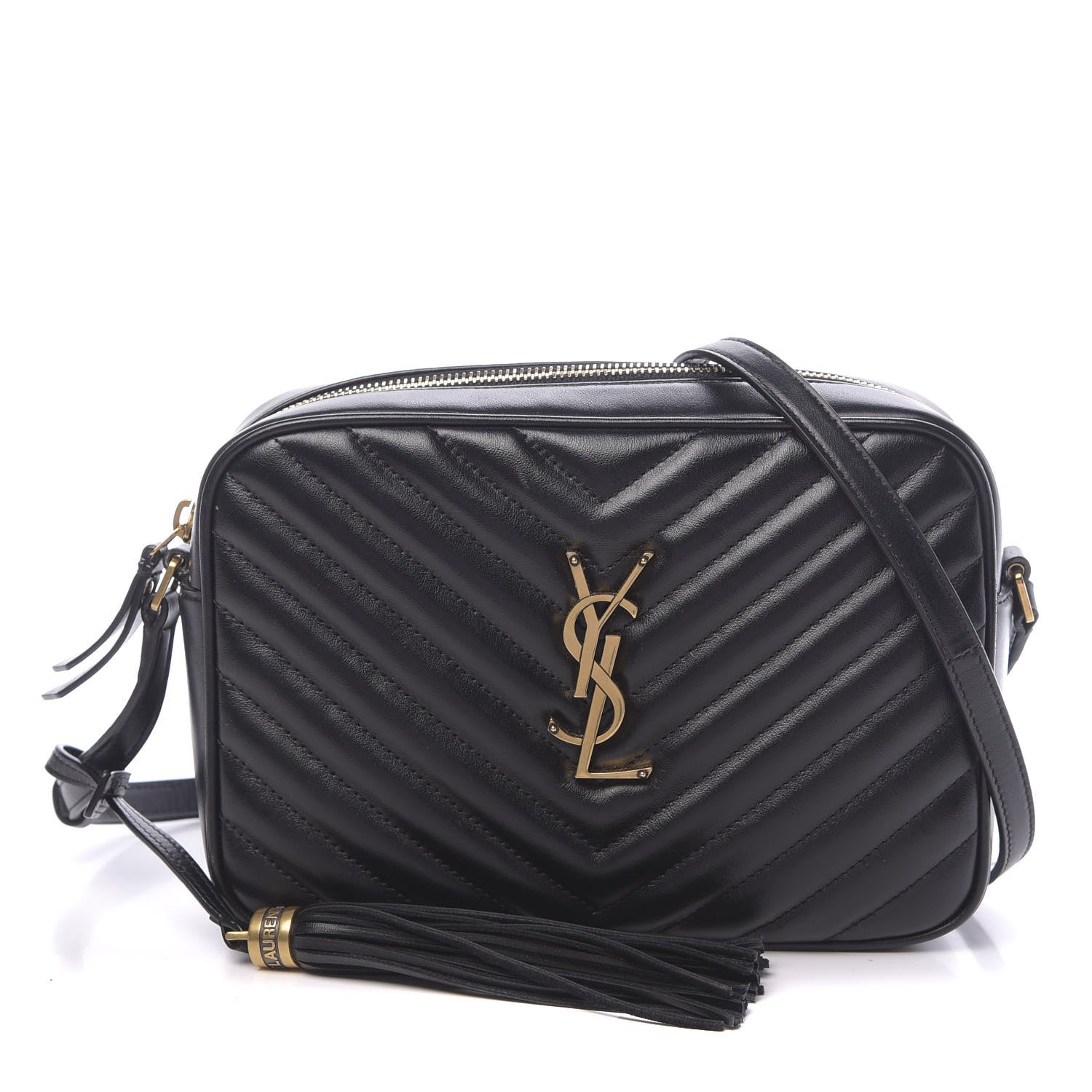 Saint Laurent Calfskin Matelasse Monogram Lou Camera Bag Black 1 of 9