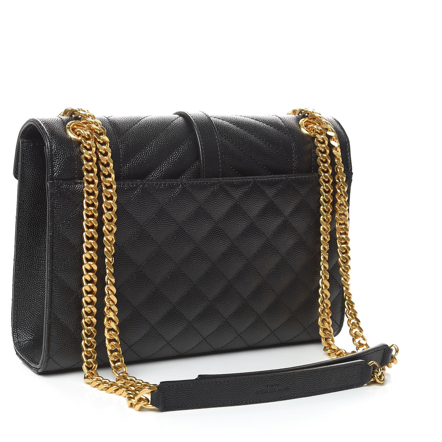 Saint Laurent Grain De Poudre Textured Mixed Matelasse Triquilt Medium Monogram Satchel Black 3 of 9