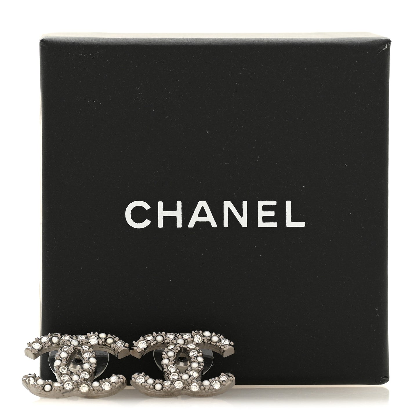 Ruthenium Crystal Pearl Caviar Earrings
