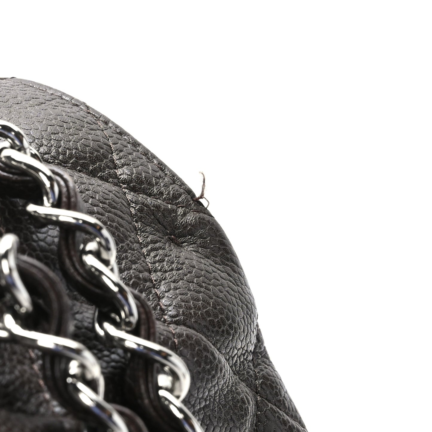 Caviar Quilted Jumbo Single Flap Dark Brown