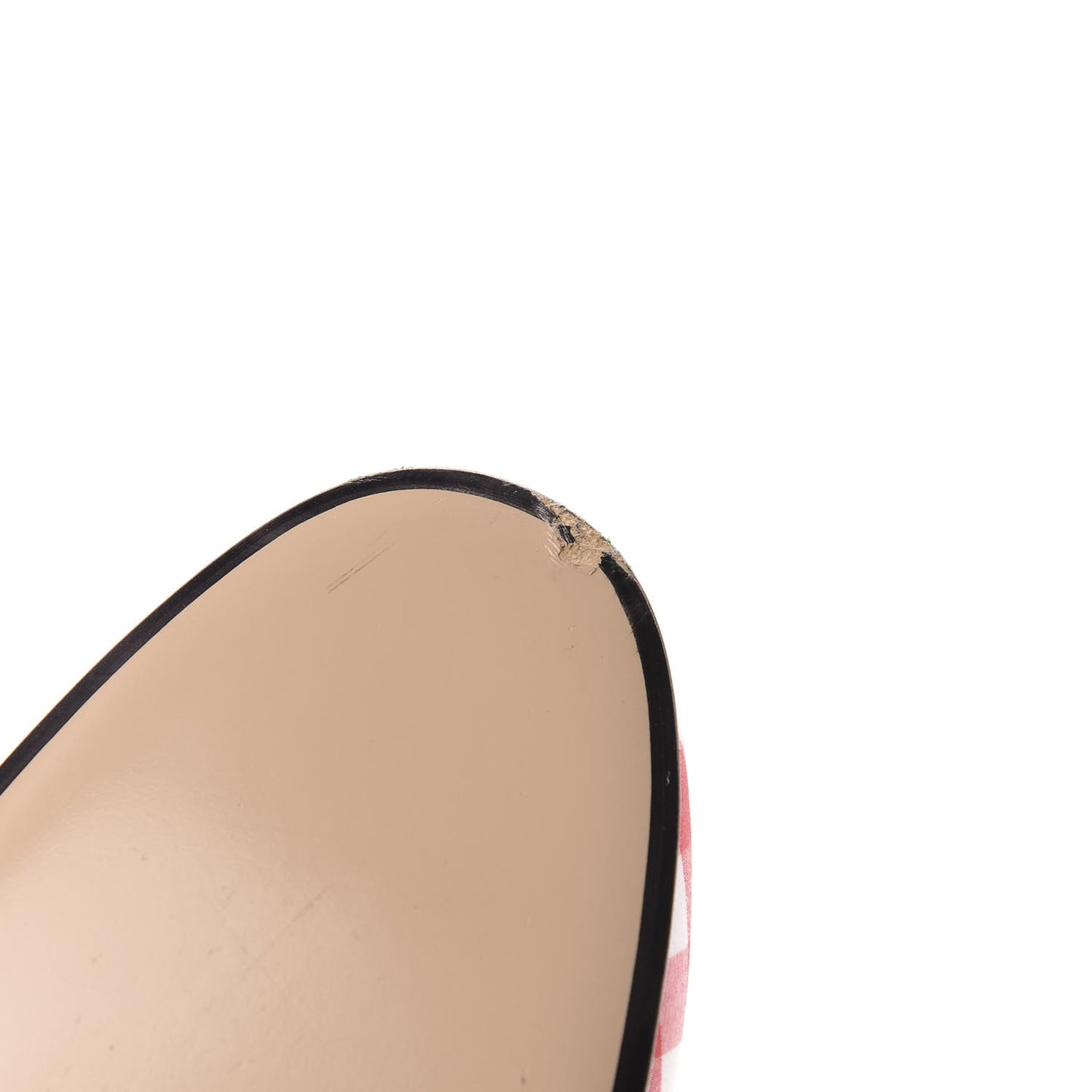 Cotton Gingham Womens Princetown Slippers 39 White Red