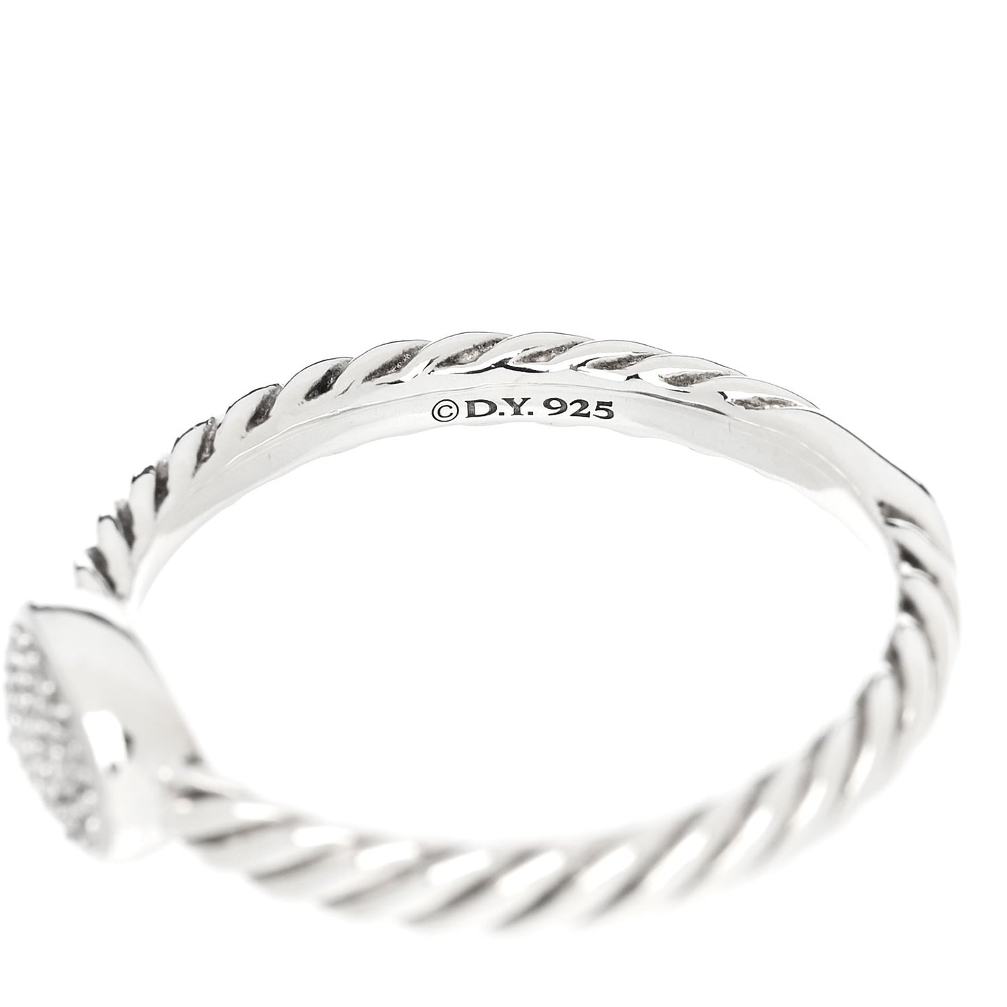Sterling Silver Diamond Pave Cable Classics Oval Ring 54 7