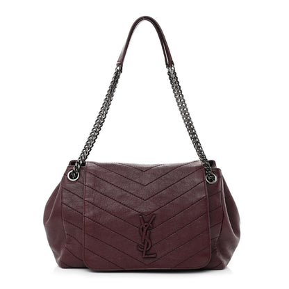 Saint Laurent Vintage Lambskin Chevron Monogram Medium Nolita Amaranto 1 of 10