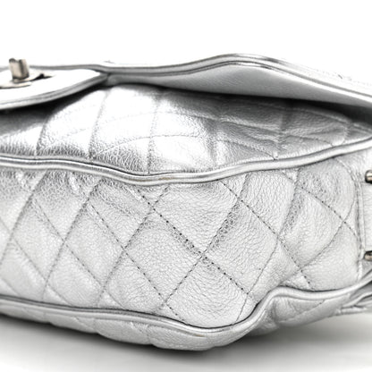 Chanel Metallic Grained Calfskin Quilted Small Casual Rock Flap Silver 10 of 10