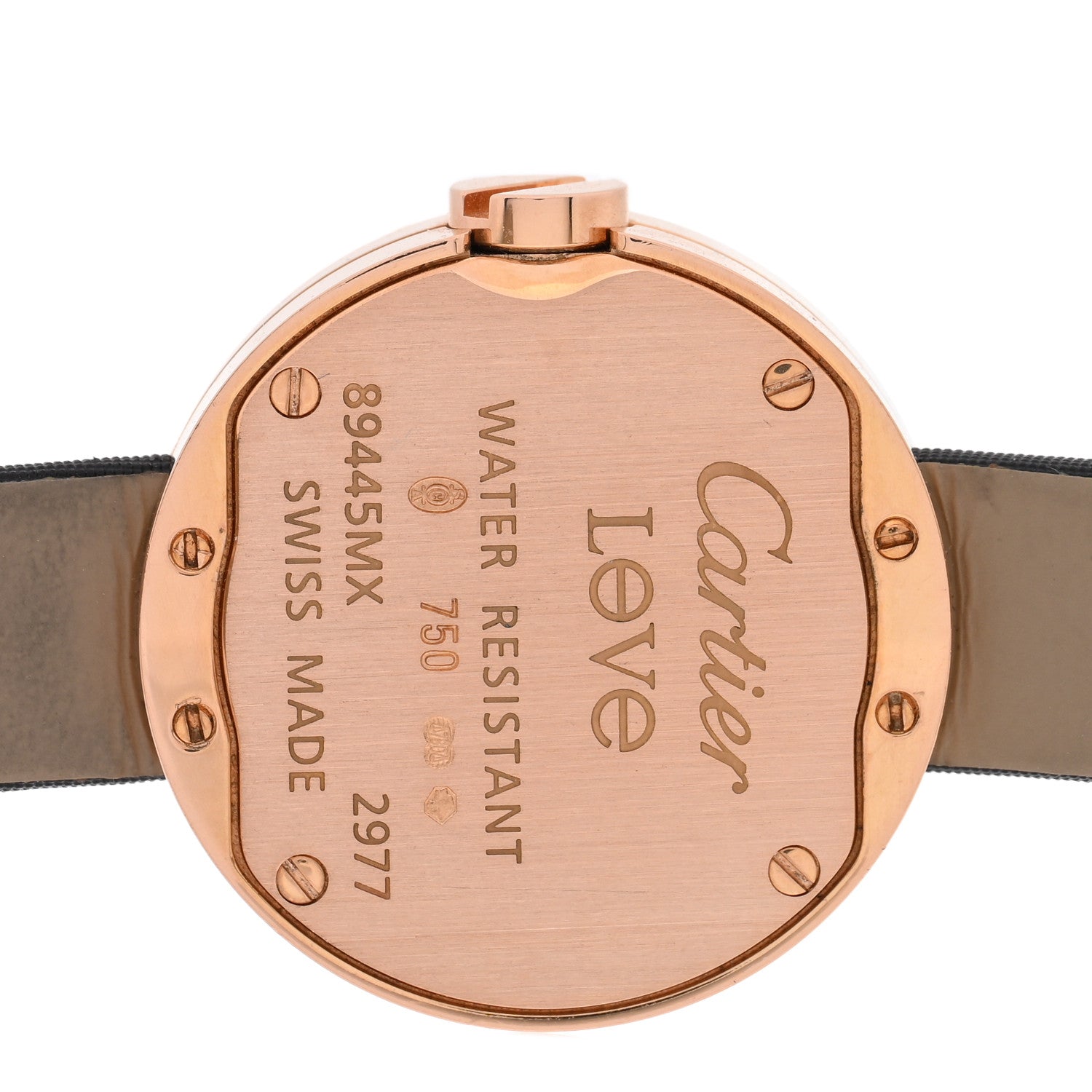 Cartier 18K Pink Gold Satin Diamond 23mm LOVE Quartz Watch Black 4 of 4