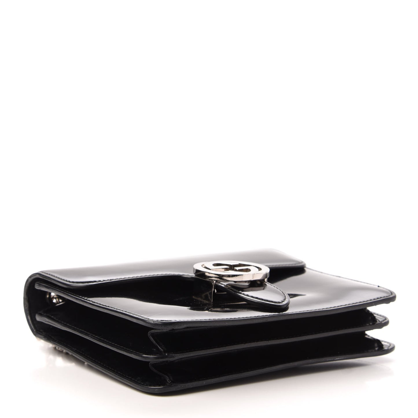 Shade Lux Calfskin Small Interlocking G Shoulder Bag Black