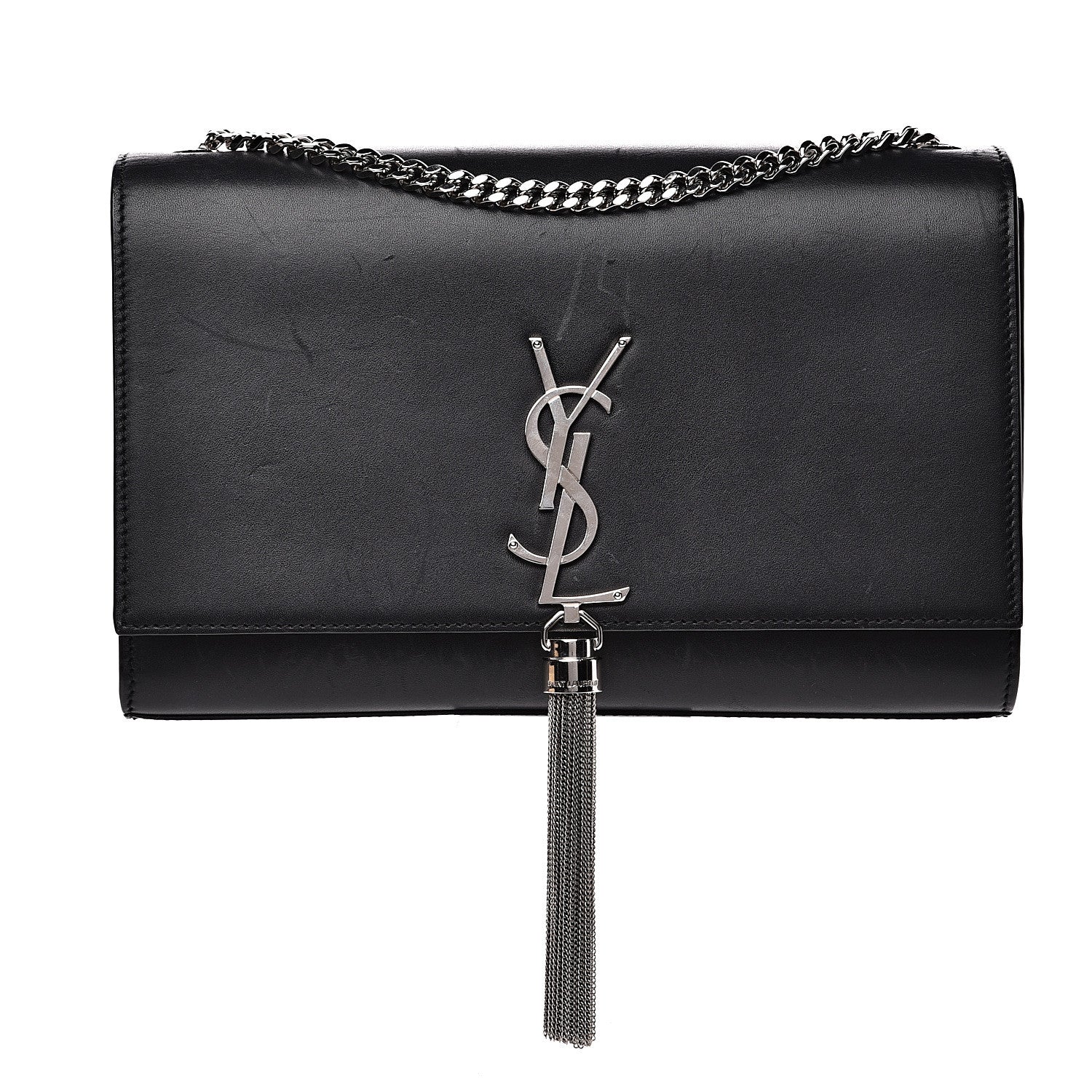 Saint Laurent Smooth Calfskin Medium Classic Monogram Kate Tassel Satchel Black 1 of 15
