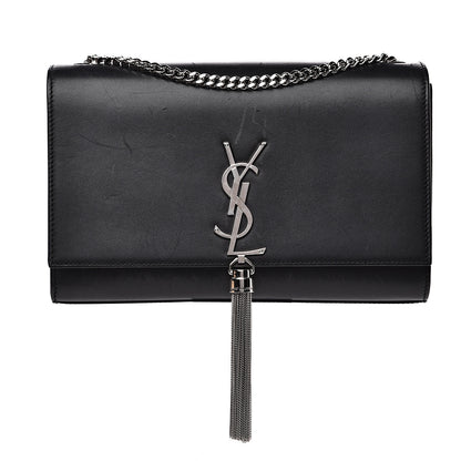 Saint Laurent Smooth Calfskin Medium Classic Monogram Kate Tassel Satchel Black 1 of 15