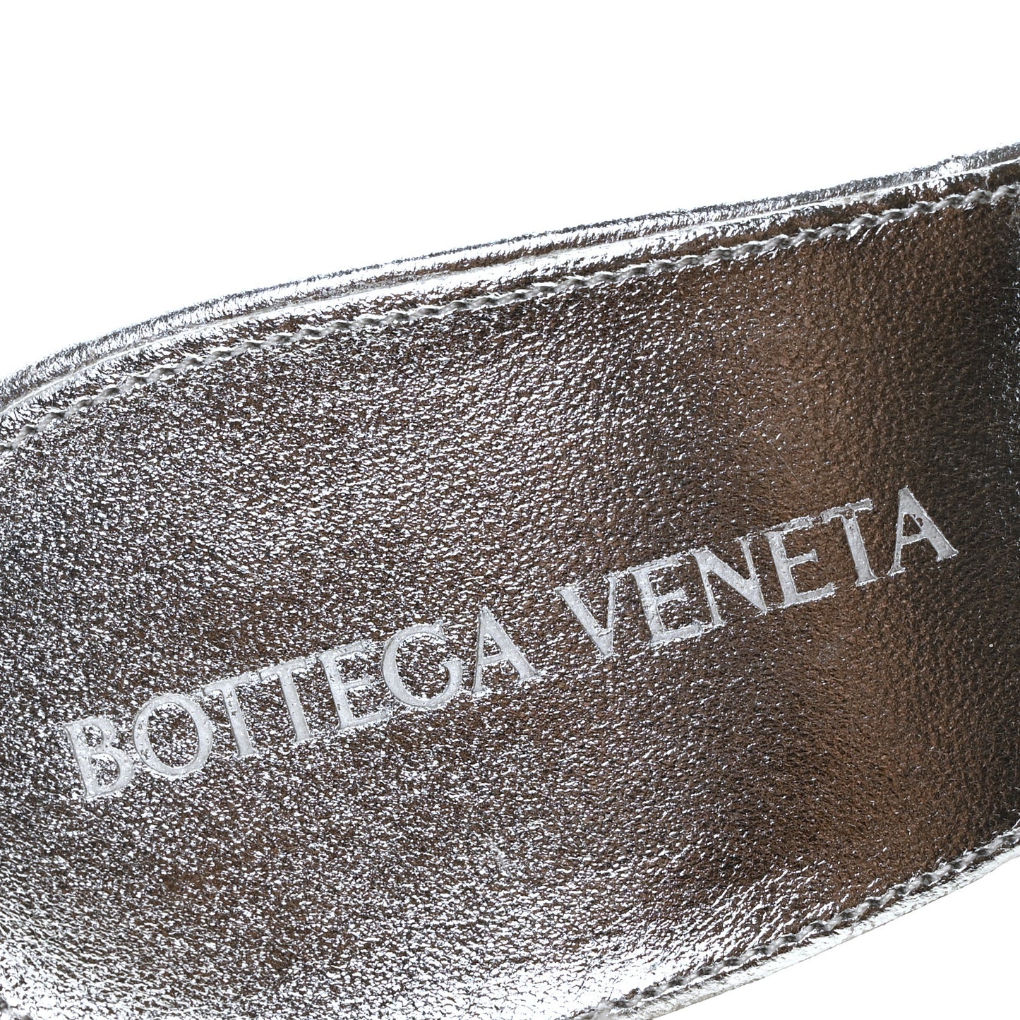 Laser Nappa Maxi Intrecciato Lido 90mm Mule Sandals 37.5 Silver
