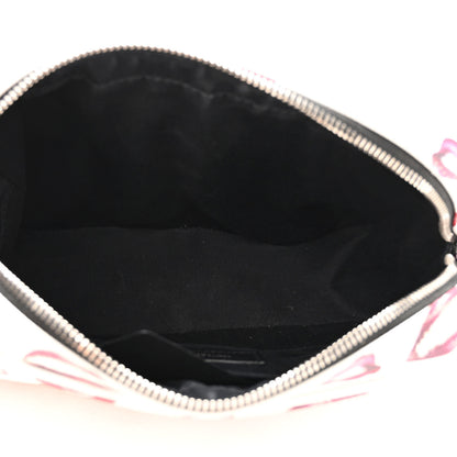 Saint Laurent Grain De Poudre Lips Print Medium Classic Monogram Camera Bag White Red 5 of 12