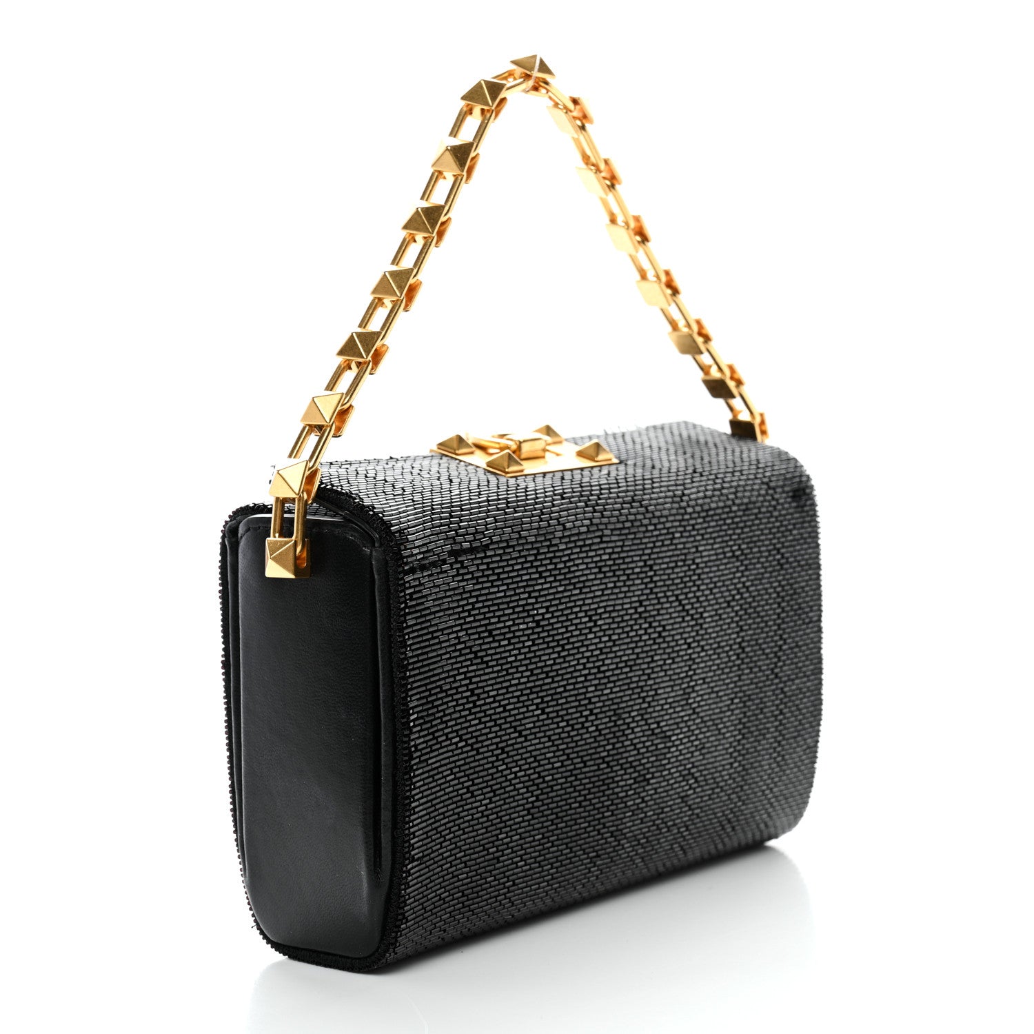 Valentino Garavani Beaded Rockstud Evening Clutch Black 2 of 8