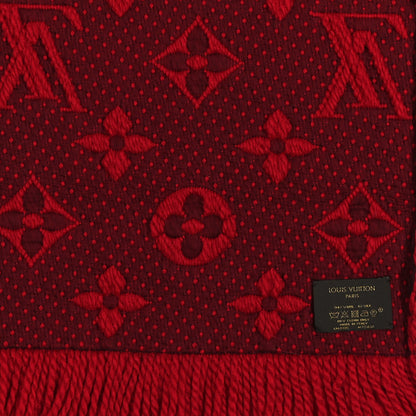 Louis Vuitton Wool Silk Logomania Scarf Rubis 3 of 4