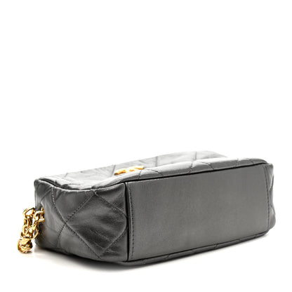 Chanel Metallic Calfskin Pearl Quilted CC Mini Camera Case Ruthenium 4 of 10
