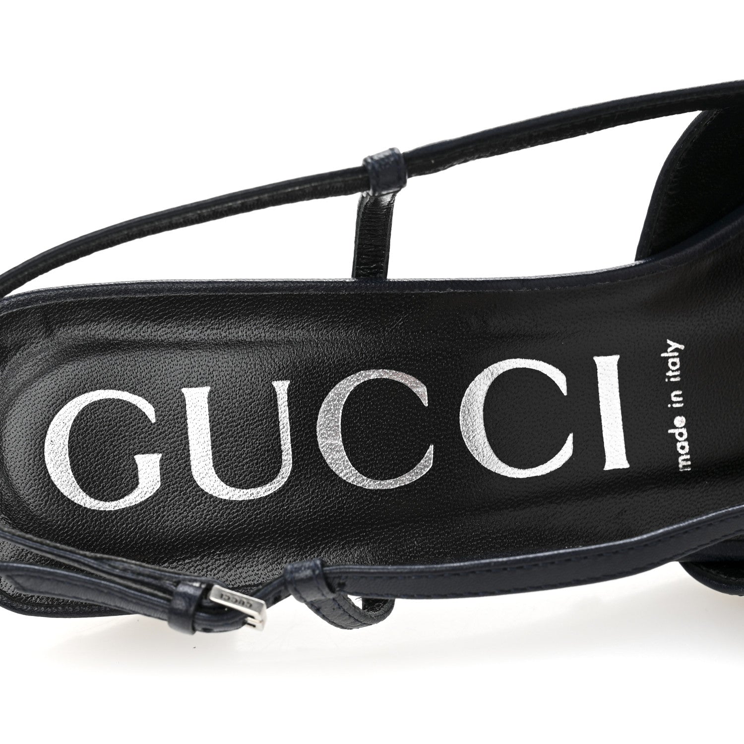 Gucci GG Monogram Malaga Kid Square G 35mm Slingback Pumps 40 Beige Blue 8 of 10