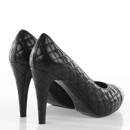 Chanel Lambskin Quilted Pumps 39.5 Black 4 of 6