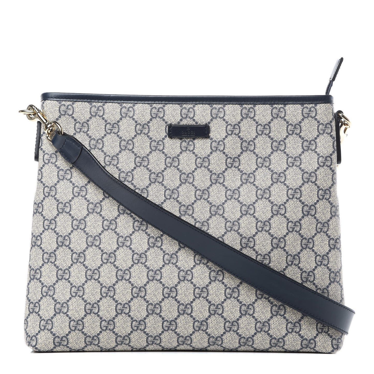 GG Plus Monogram Medium Flat Messenger Bag Navy