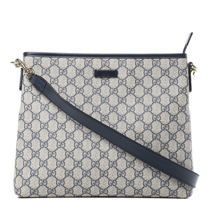 Gucci GG Plus Monogram Medium Flat Messenger Bag Navy 1 of 13