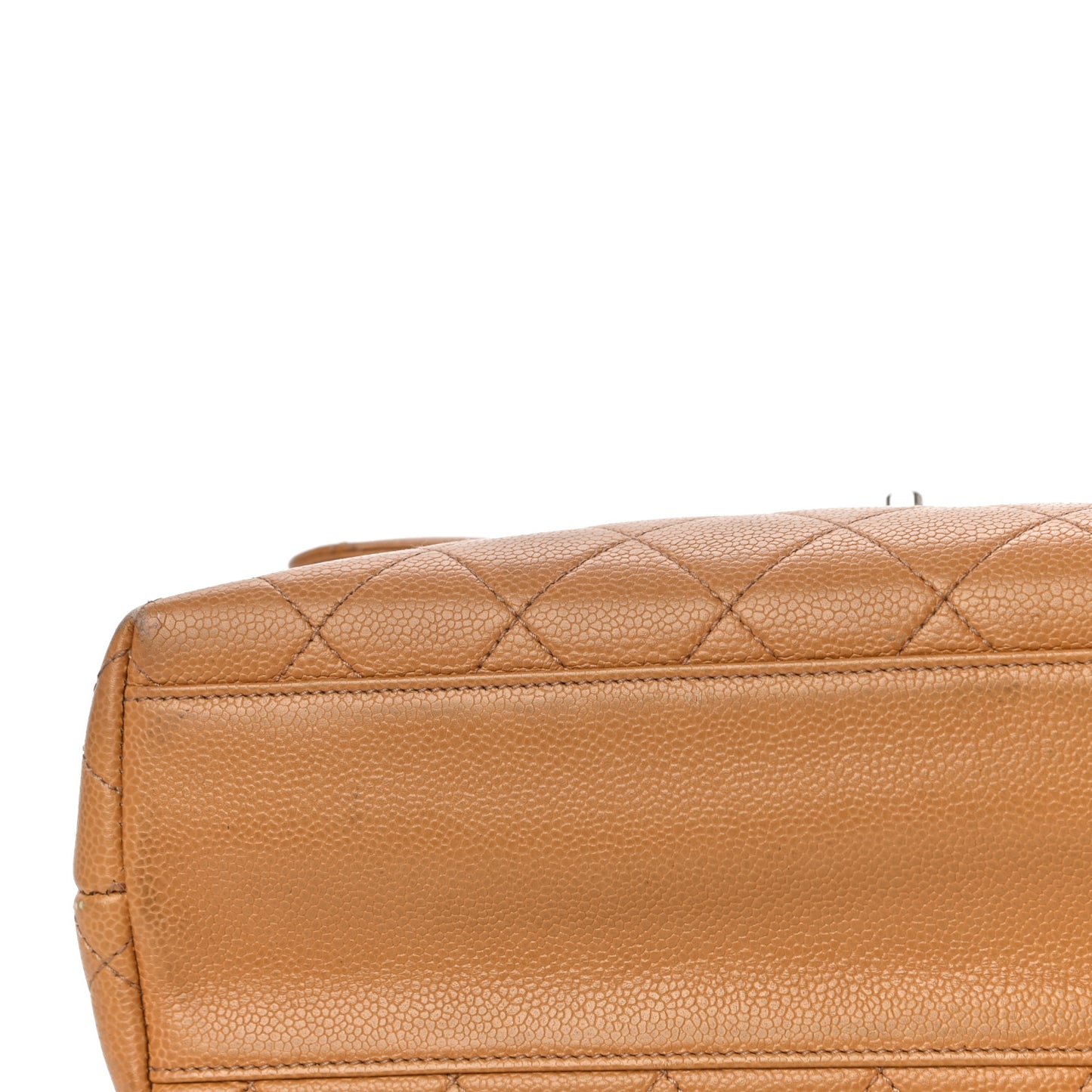 Caviar Quilted Jumbo Kelly Flap Beige