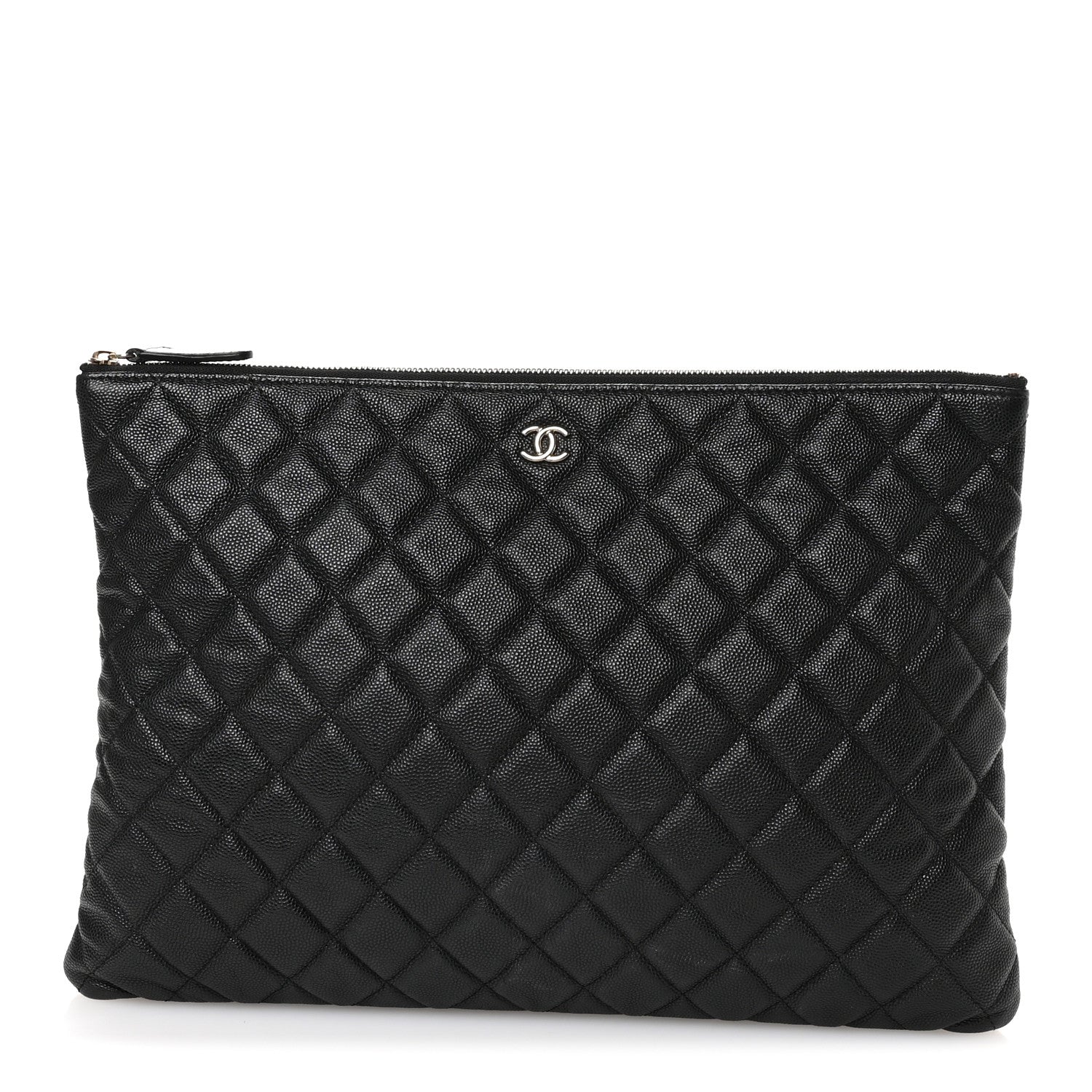 Chanel Iridescent Caviar Quilted Large Cosmetic Case Black 1 of 9