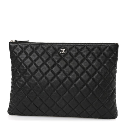 Chanel Iridescent Caviar Quilted Large Cosmetic Case Black 1 of 9