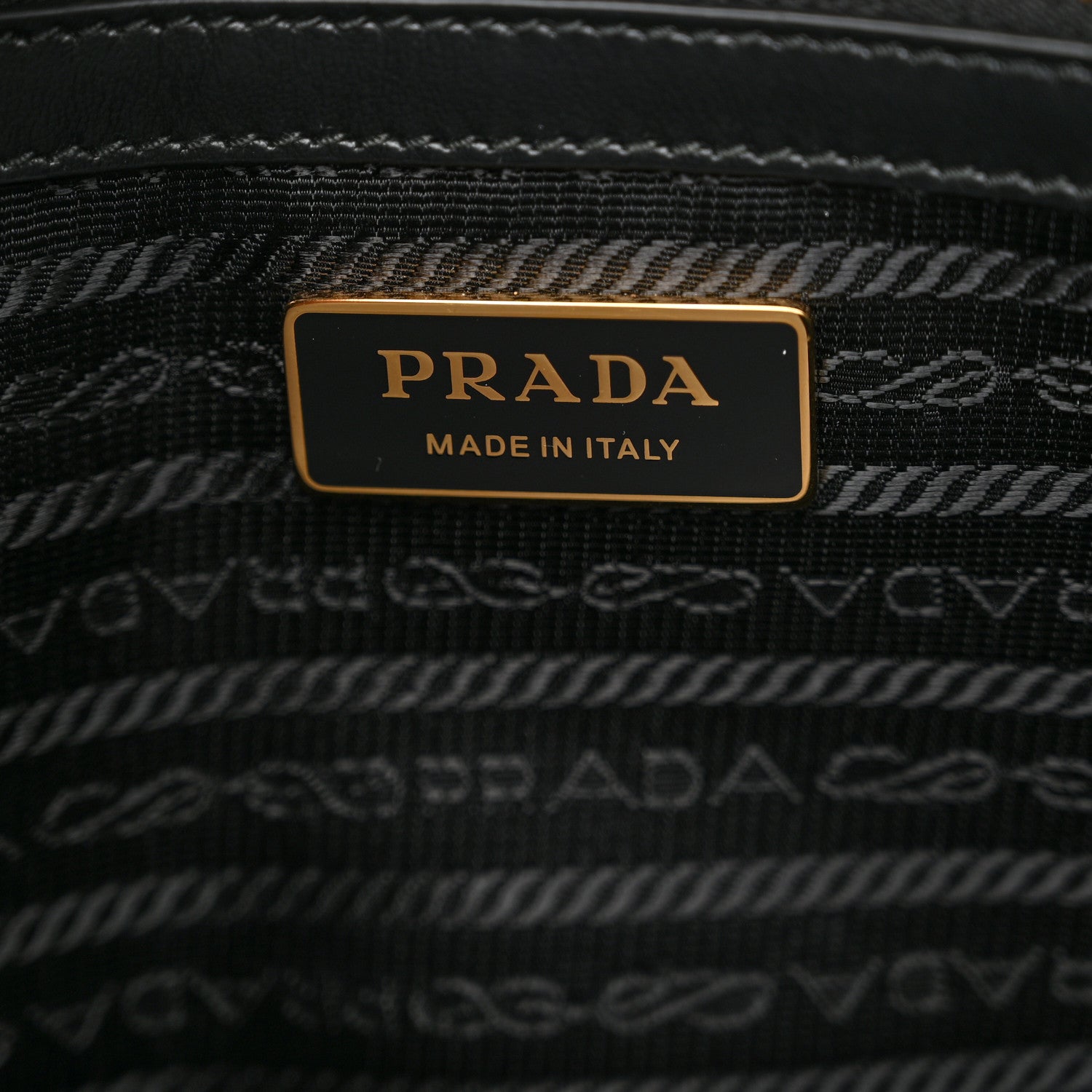 Prada Jacquard Saffiano Triangolo Symbole Embroidered Large Tote Black Corda 6 of 9