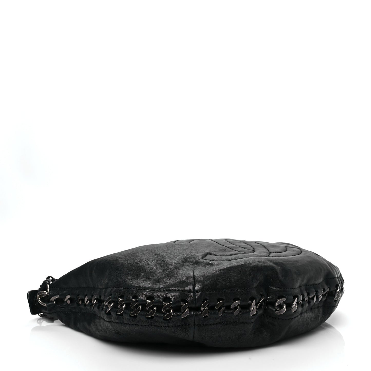 Calfskin Modern Chain Hobo Black