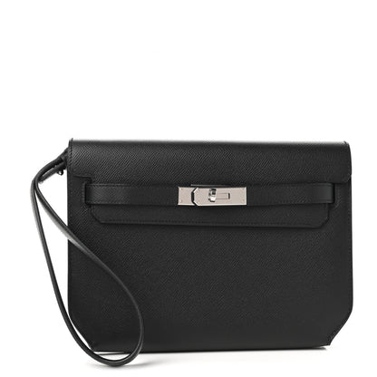 Hermes Epsom Kelly Depeches 25 Pouch Black 1 of 8