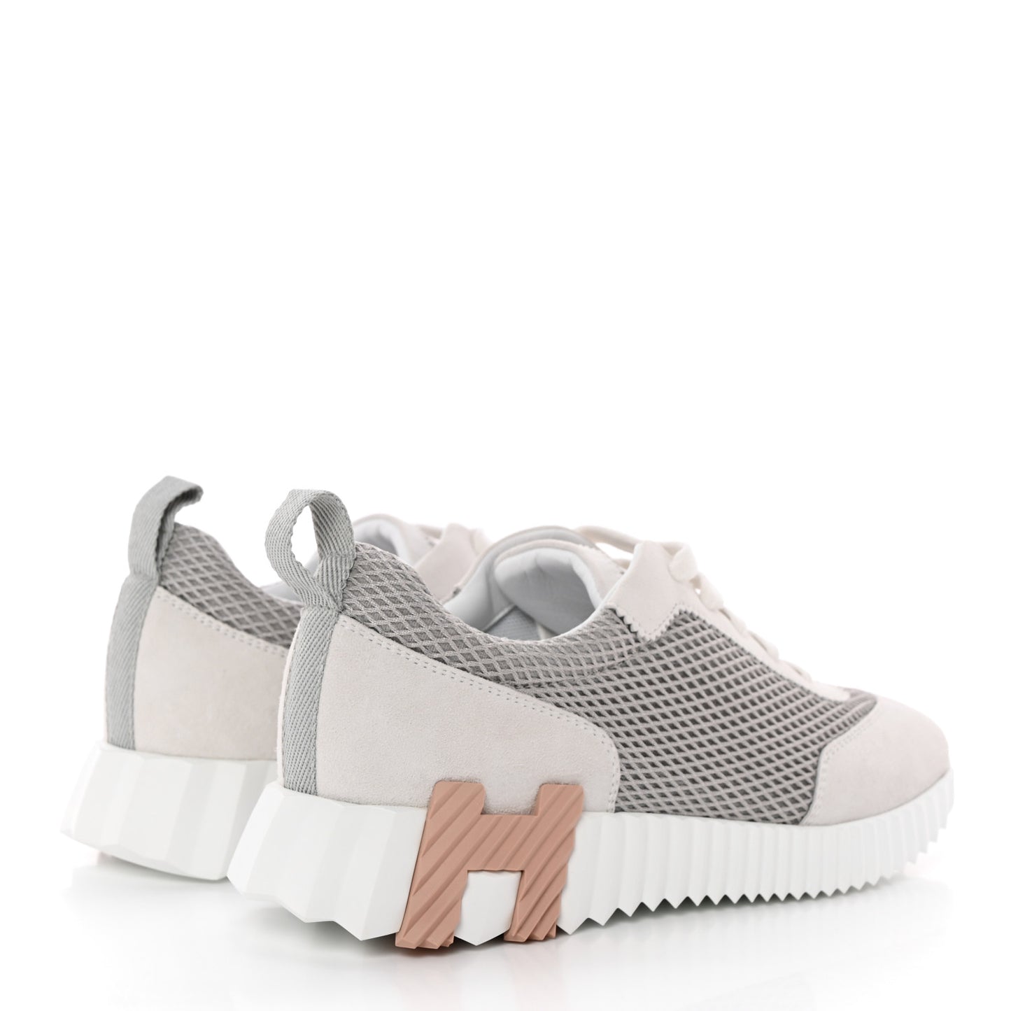 Air Mesh Suede Goatskin Bouncing Sneakers 36 Gris Lulea White