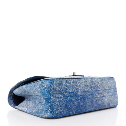 Chanel Crackled Calfskin Jumbo Double Flap Blue 4 of 12