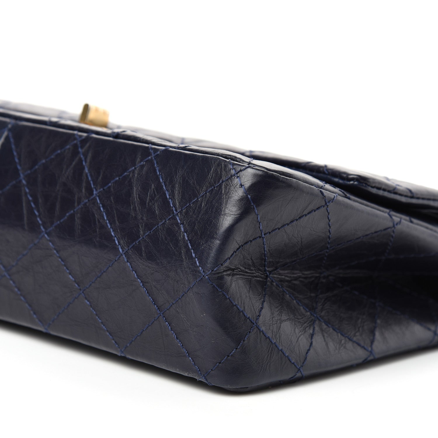 Chanel Aged Calfskin Quilted 2.55 Reissue 226 Flap Navy Blue 9 of 10