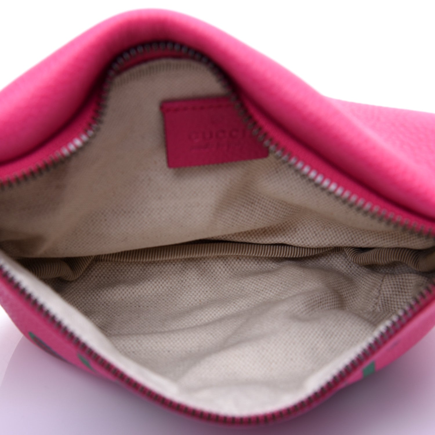 Gucci Grained Calfskin Small Logo Belt Bag Box Pink Green 5 of 12